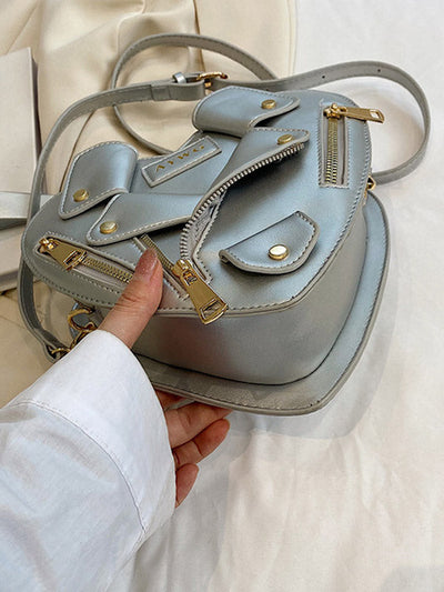 Heart Shape Split-Joint Zipper Bags Crossbody Bags Handbags