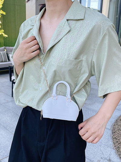 Chains Geometric Zipper Crossbody Bags Satchels