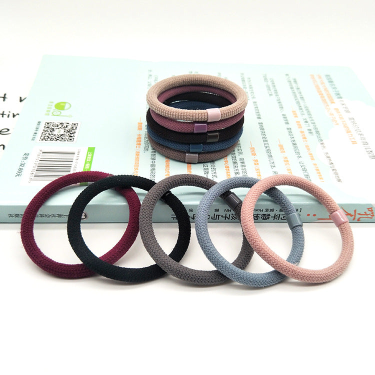 fashion solid color cloth hair tie