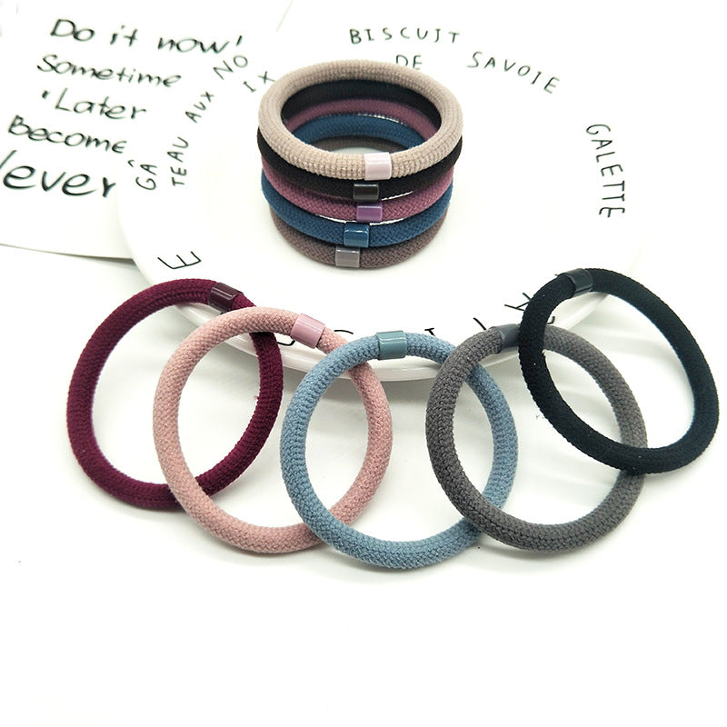 fashion solid color cloth hair tie