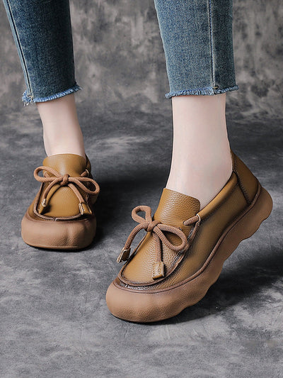 Women Summer Genuine Leather Platform Shoes