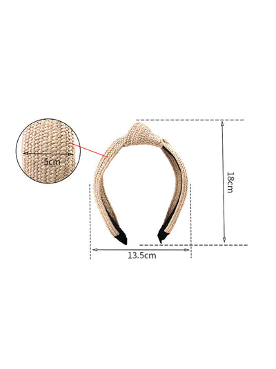 Casual Knot Straw Woven Hair Band - 4 Pieces