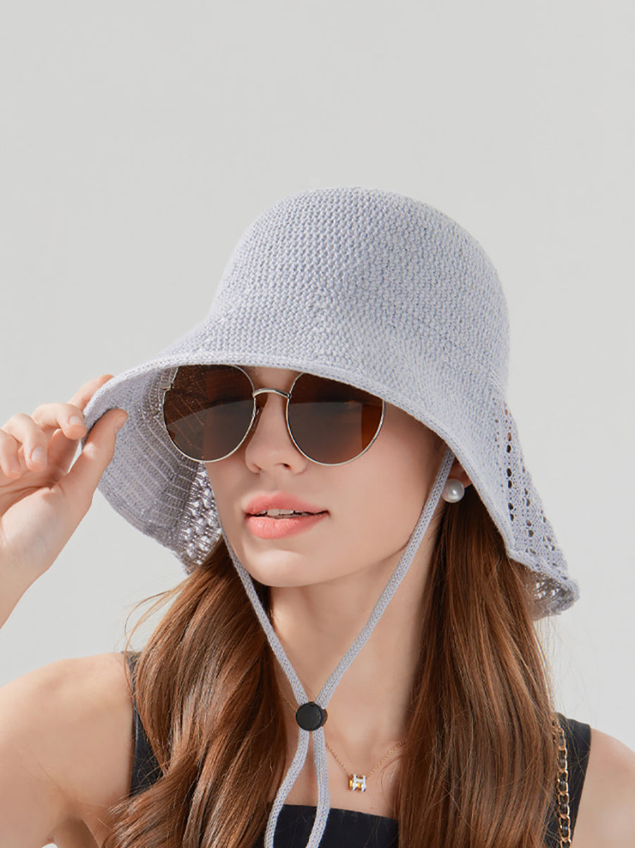 Women Casual Pure Color Knit Sunproof Hat