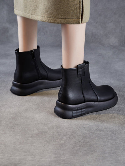 Women Winter Genuine Leather Platform Boots