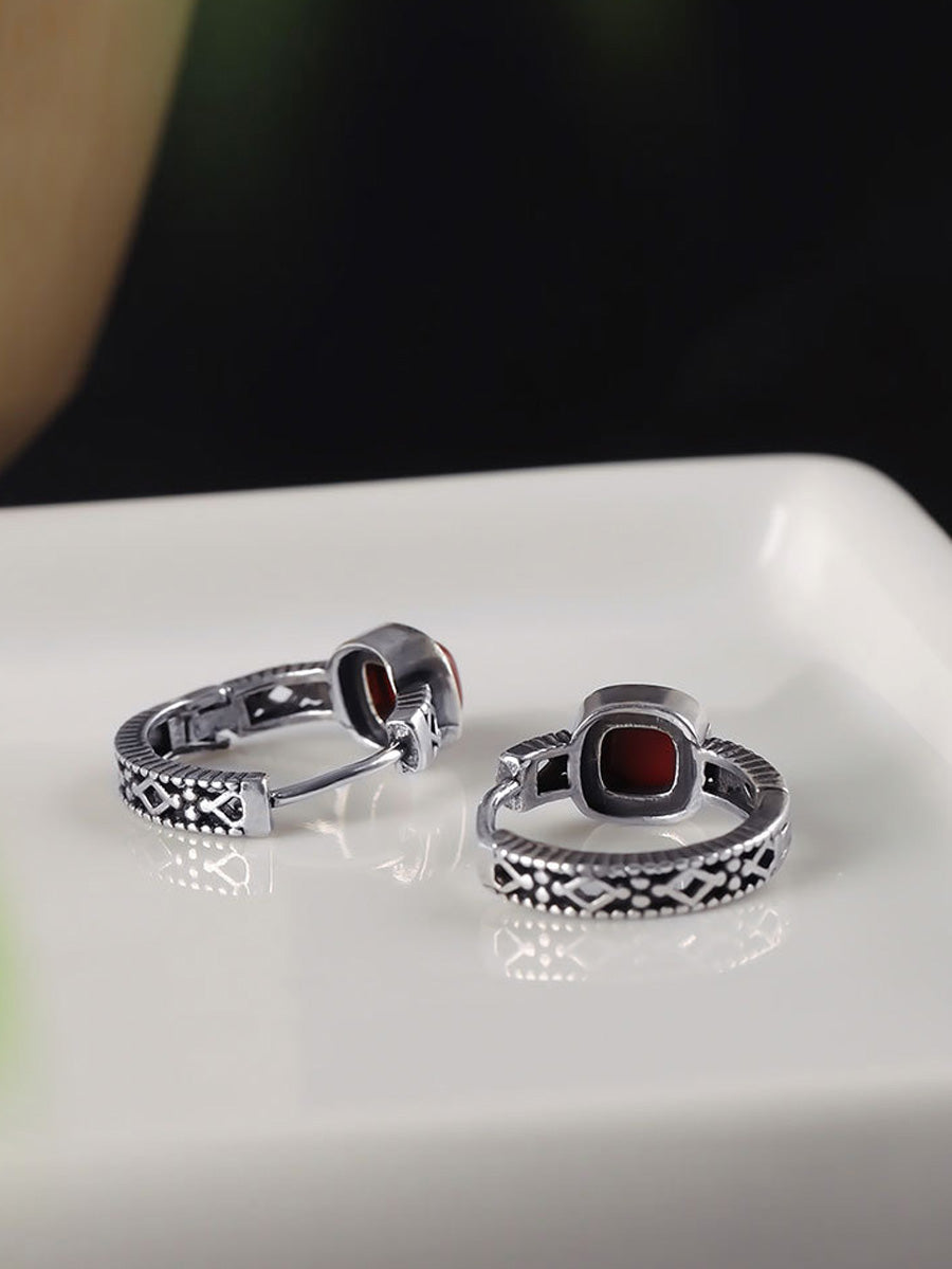 Women Summer Retro Cooper-plating Silver Earrings