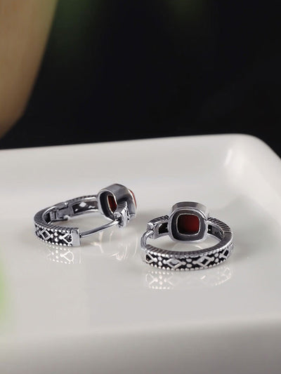 Women Summer Retro Cooper-plating Silver Earrings