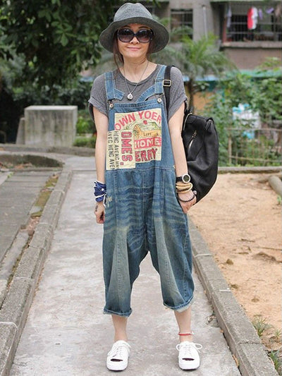 Women Casual Loose Jumpsuits Denim Overalls