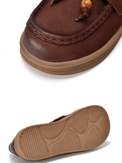 Women Vintage Genuine Leather Low Heel Shoes