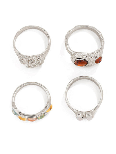 Geometric Rhine Stones Rings Accessories