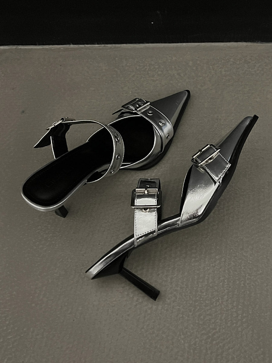 Buckle Pointed-Toe Pumps