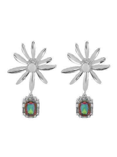 Geometric Rhine Stones Drop Earrings