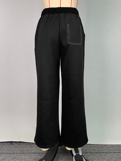 High Waisted Loose Split-Joint Pants Trousers