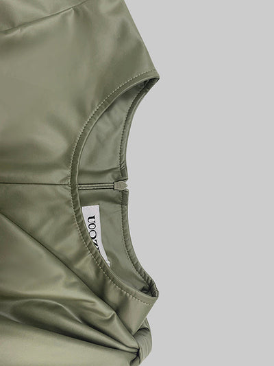 Long Sleeves Solid Color Split-Joint Round-Neck Inner Shirts + A-Line Bowknot Midi Dresses Two Pieces Set