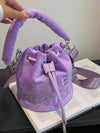 Drawstring Letter Print Crossbody Bags Handbags