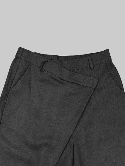 High Waisted Loose Asymmetric Solid Color Split-Joint Suit Pants Trousers