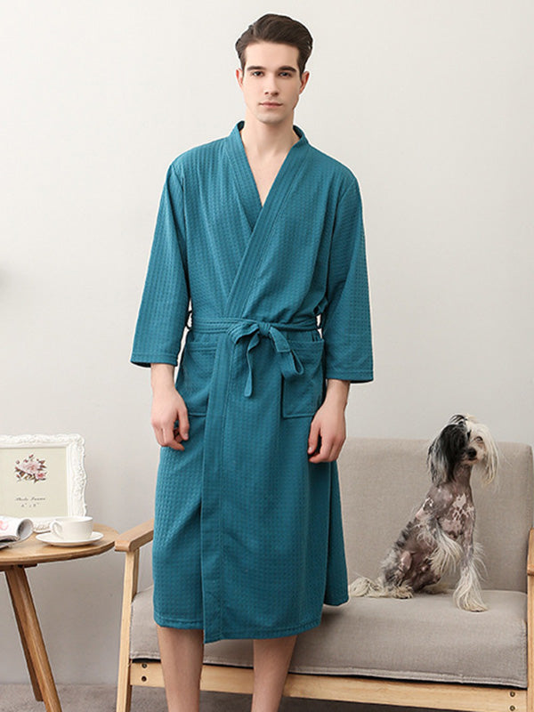 Comfortable Solid Bandage Thin Pajama Robe