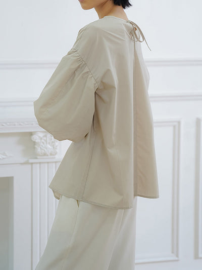 Half Sleeves Loose Solid Color V-Neck Blouses&Shirts Tops