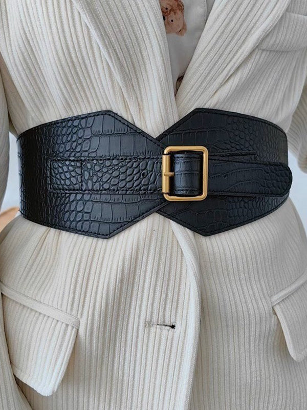 Belt Buckle Geometric Split-Joint Waist Belts & Thigh Cuffs