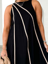 A-Line Loose Split-Joint Round-Neck Maxi Dresses