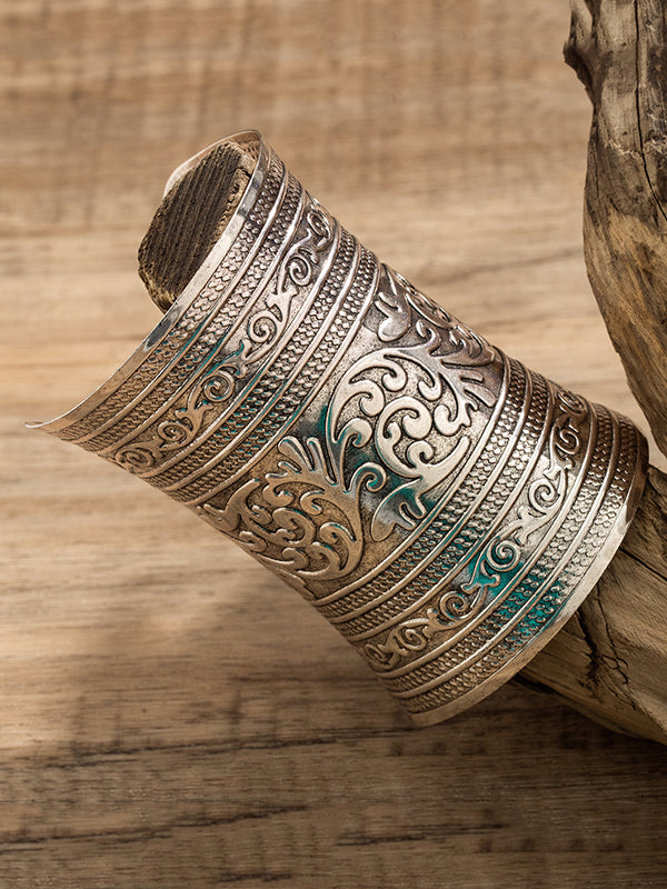 Carved Pattern Geometric Solid Color Bracelet Accessories