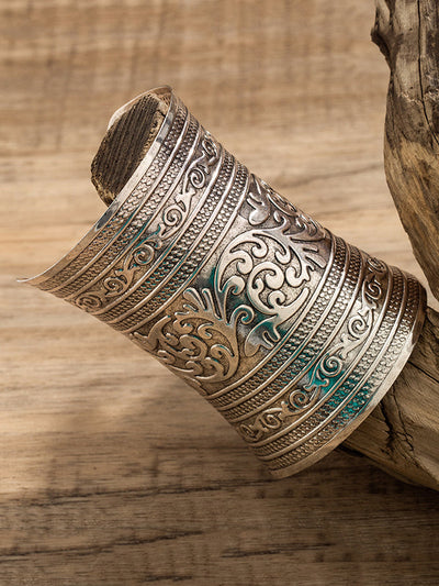 Carved Pattern Geometric Solid Color Bracelet Accessories