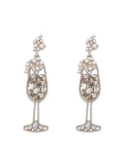 Shiny Wine Glass Earrings Accessories