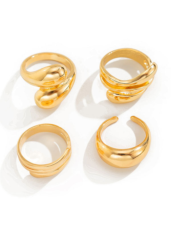 Geometric Solid Color Rings Accessories
