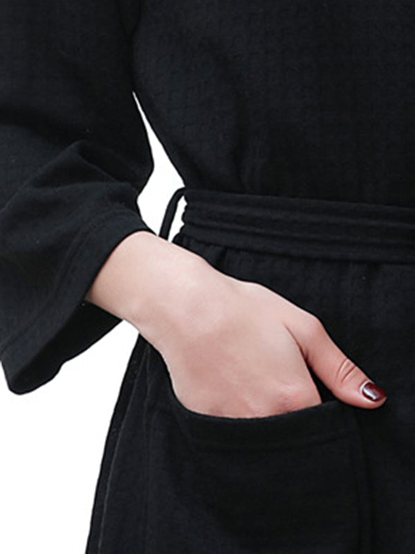 Comfortable Solid Bandage Thin Pajama Robe