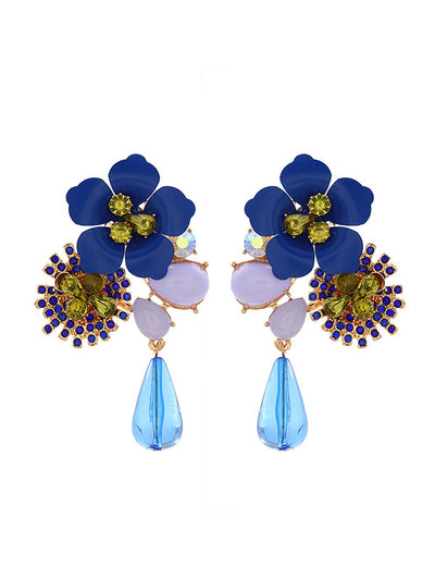 Flower Shape Drop Earrings