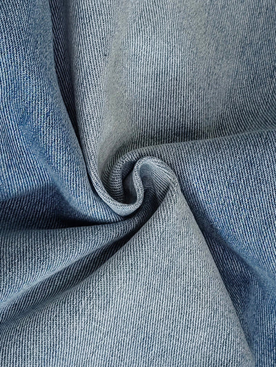 High Waisted Wide Leg Contrast Color Pockets Jean Pants Bottoms