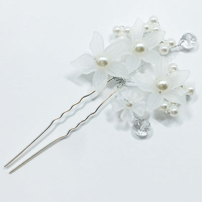 elegant bridal flower arylic imitation pearl hairpin