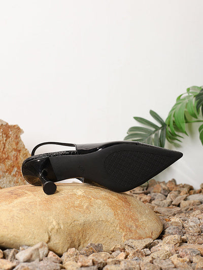 Pointed-Toe Split-Joint Pumps Slider Sandals