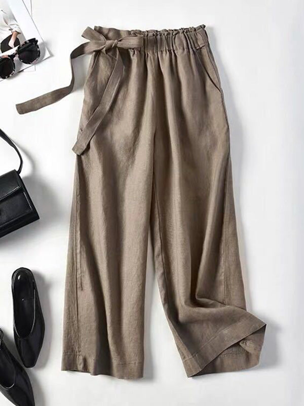 Loose Wide Leg Solid Color Pants