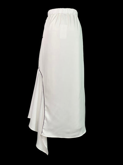 High-Low Loose Asymmetric Printed Split-Joint Skirts Bottoms