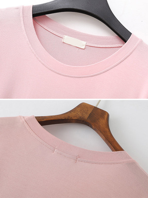 Modal Long Sleeve Split-Side Loose Pajamas Dress