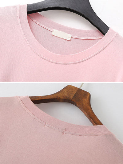 Modal Long Sleeve Split-Side Loose Pajamas Dress