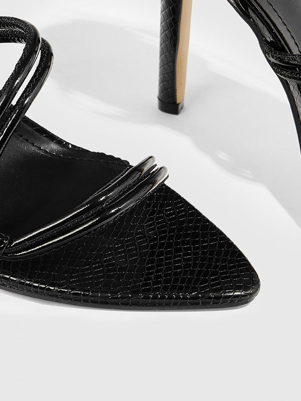 Belt Buckle Hollow Split-Joint Pumps Sandals