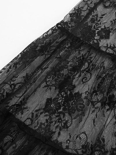 A-Line High Waisted Gauze Pleated See-Through Split-Joint Skirts