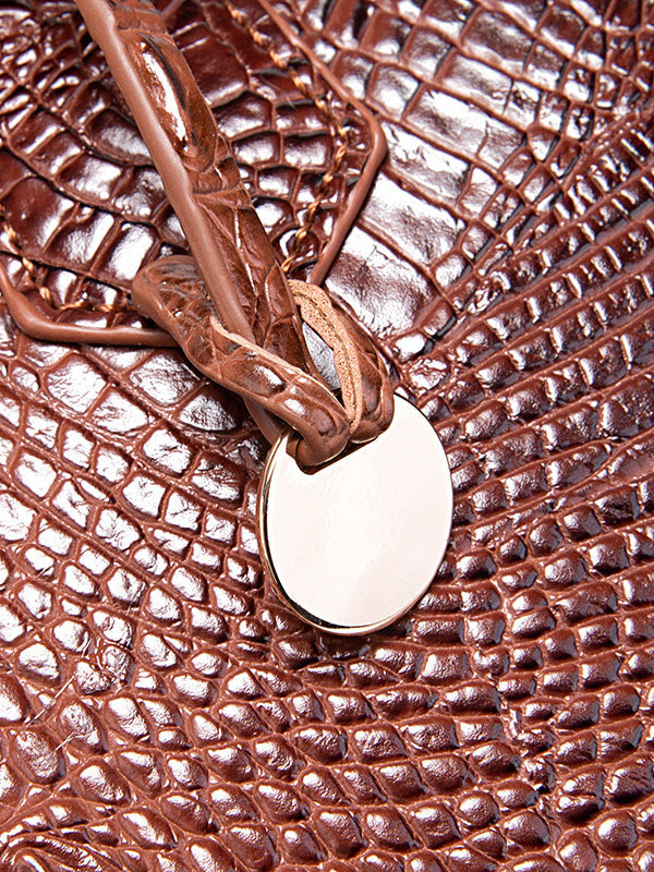 Alligator Print Pleated Split-Joint Bags Handbags