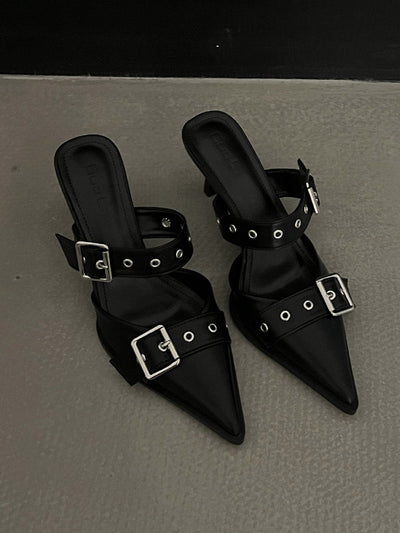 Buckle Pointed-Toe Pumps