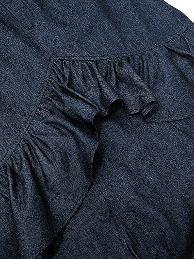 Bodycon High Waisted Ruffled Solid Color Split-Joint Skirts Bottoms
