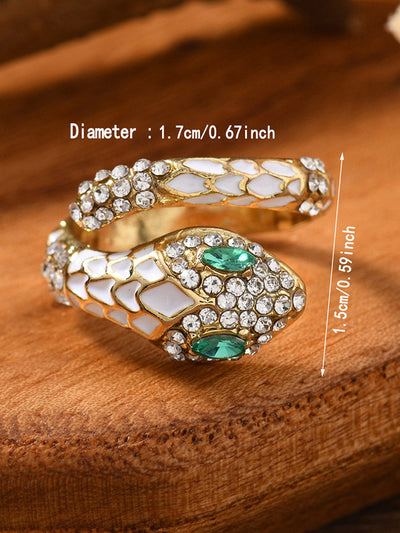 Rhine Stones Snake Shape Rings Accessories