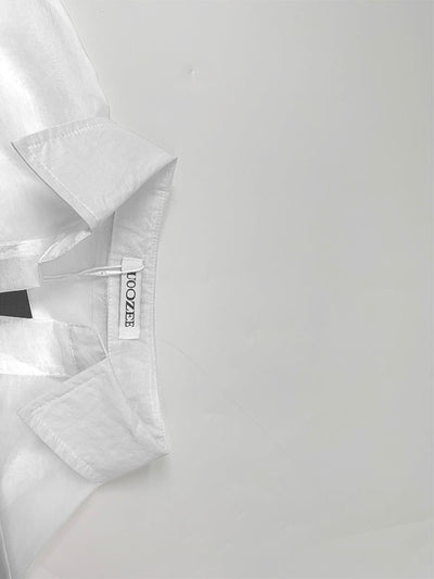 Half Sleeves High Waisted Pleated See-Through Solid Color Lapel Midi Dresses Shirt Dress