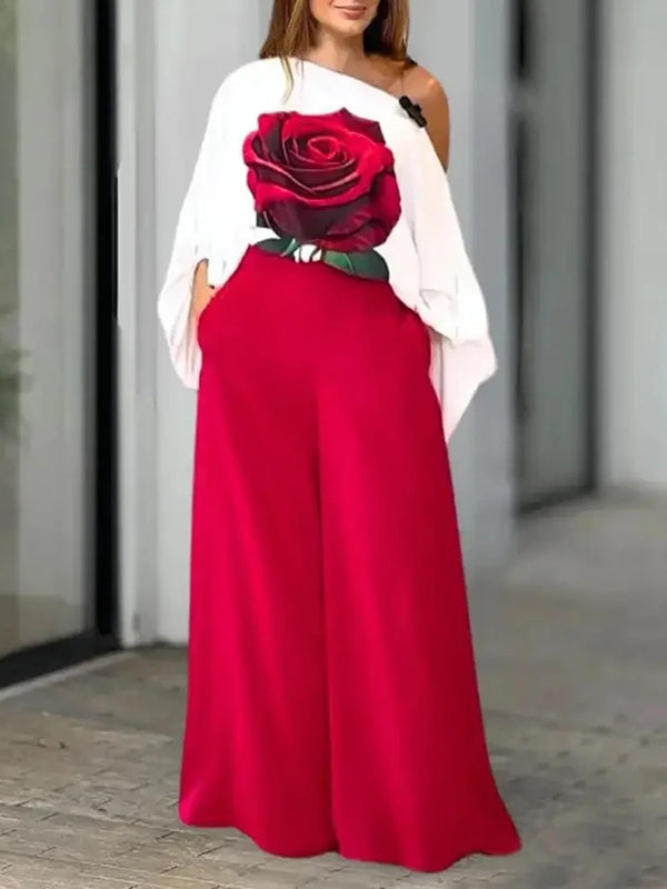 High Waisted Loose Pockets Solid Color Pants Trousers