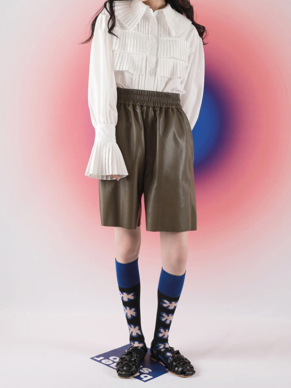 Blue Black Knitted Flower Socks Accessories