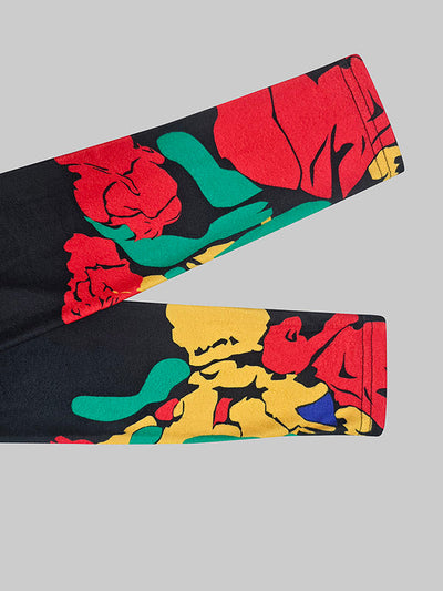 Skinny Flower Print Multi-Colored High Neck Maxi Dresses