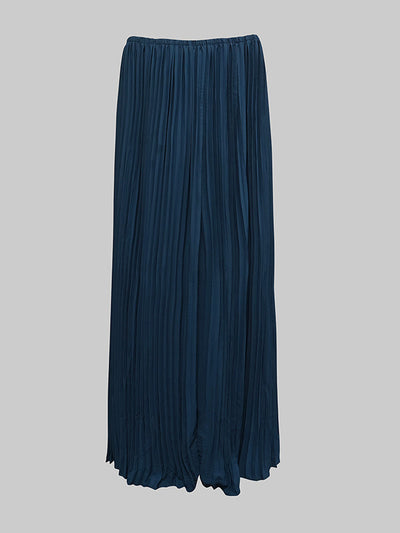 Loose Gauze Pleated Solid Color Tiered Off-The-Shoulder Evening Dresses Maxi Dresses