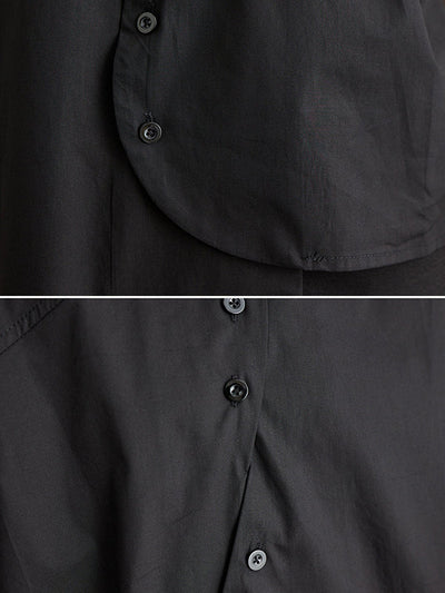 Irregular Clipping Solid Color Lapel Shirts Tops