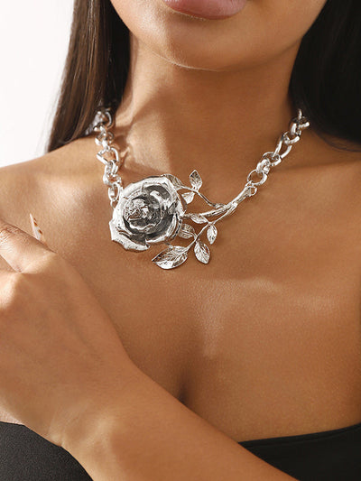 Flower Shape Geometric Solid Color Necklaces Accessories