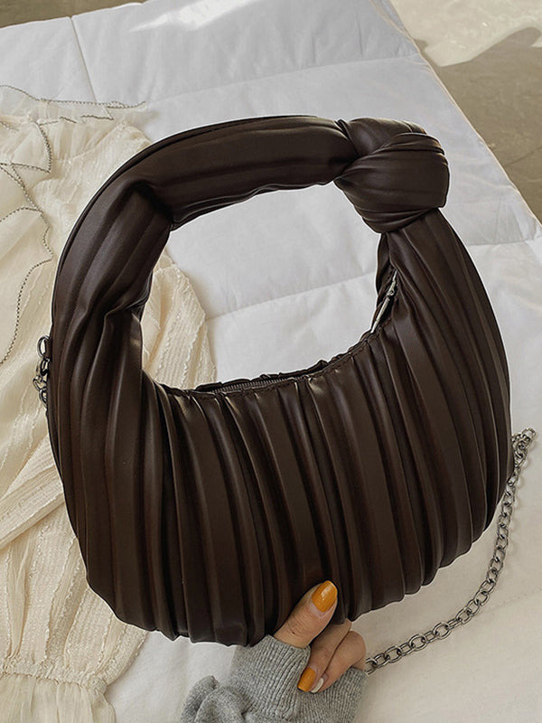 Pleated Split-Joint Zipper Bags Accessories Handbags Shoulder Bags